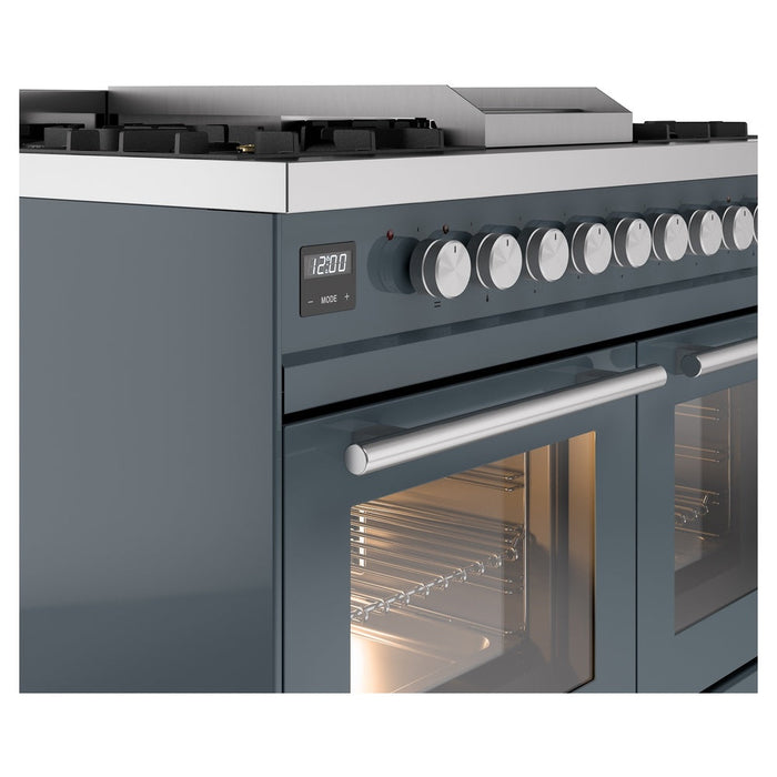 ILVE 40" Professional Plus II Dual Fuel Range with 6 Sealed Burners + Griddle, Triple Glass Door - UPD40FWMP