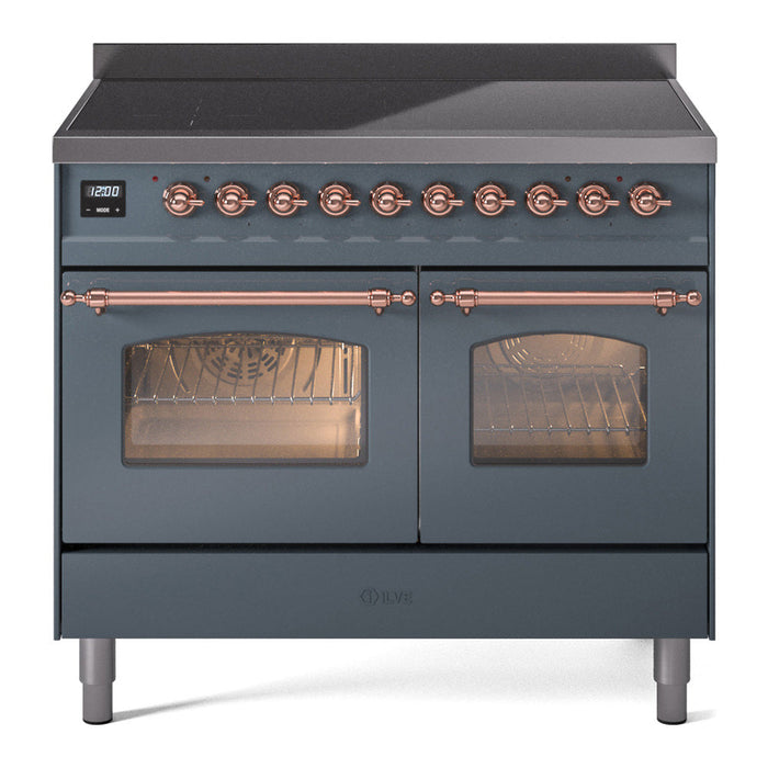 ILVE 40" Nostalgie II Induction Range with 6 Elements, Triple Glass Door - UPDI406NMP