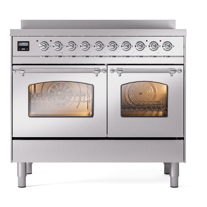 ILVE 40" Nostalgie II Induction Range with 6 Elements, Triple Glass Door - UPDI406NMP