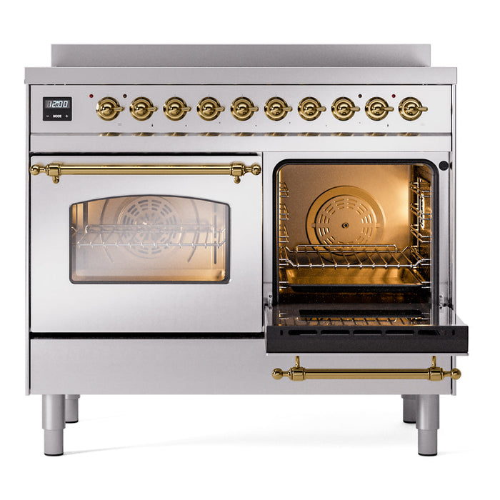 ILVE 40" Nostalgie II Induction Range with 6 Elements, Triple Glass Door - UPDI406NMP