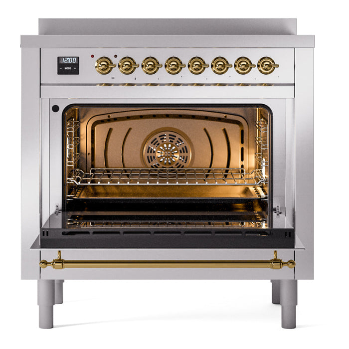 ILVE 36" Nostalgie II Induction Range with 6 Elements, Triple Glass Door - UPI366NMP