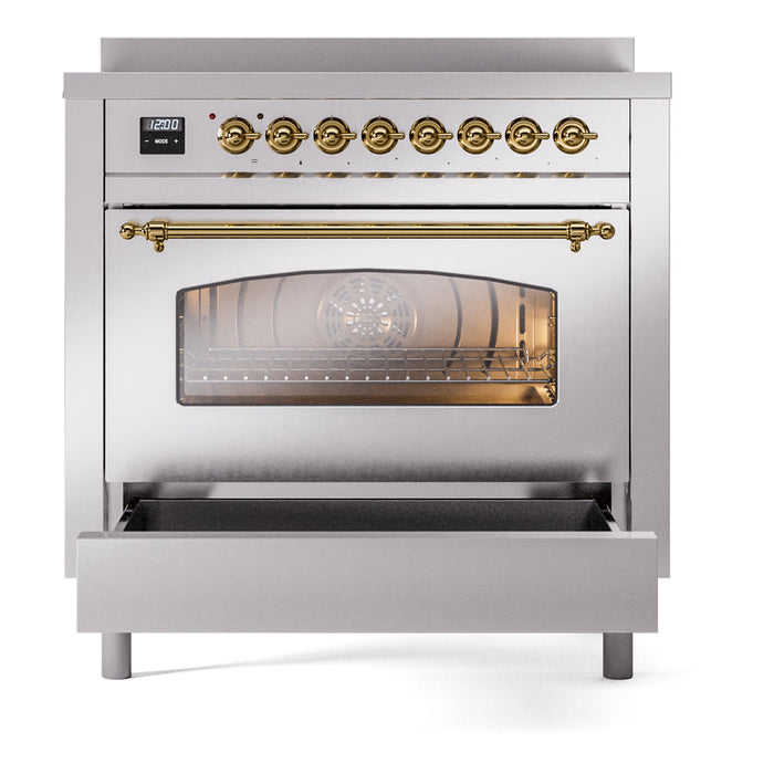 ILVE 36" Nostalgie II Induction Range with 6 Elements, Triple Glass Door - UPI366NMP