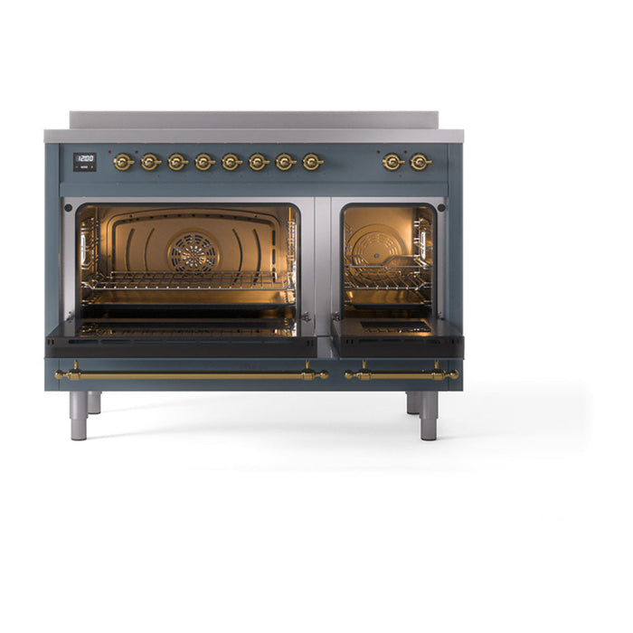 ILVE 48" Nostalgie II Electric Double Oven Range with 6 Elements, Triple Glass Cool Door  - UPI486NMP