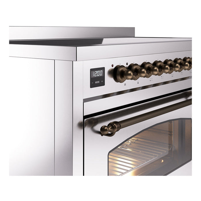 ILVE 48" Nostalgie II Electric Double Oven Range with 6 Elements, Triple Glass Cool Door  - UPI486NMP