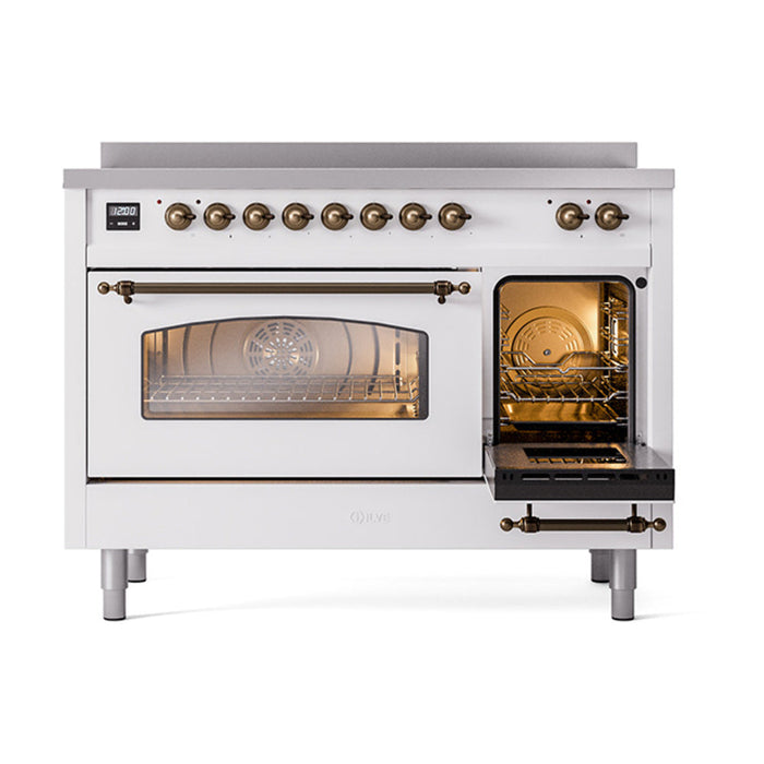 ILVE 48" Nostalgie II Electric Double Oven Range with 6 Elements, Triple Glass Cool Door  - UPI486NMP