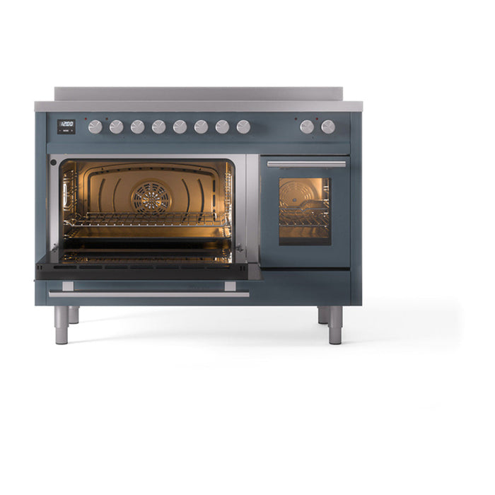 ILVE 48" Professional Plus II Induction Range with 8 Elements, Triple Glass Cool Door, Convection Oven - UPI486WMP