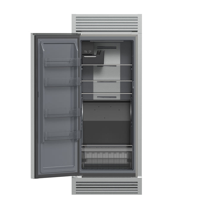 Forno Fortezza 32 Inch Left-Swing Freezer with Standard Trim Grill, Stainless Steel, with Automatic Ice Maker