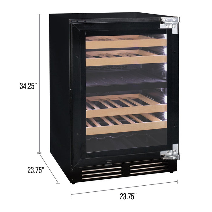 24" Wide Dual Zone Panel Ready Wine Refrigerator