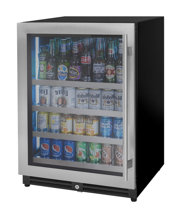 24" Wide Stainless Steel Left Hinge Beverage Center