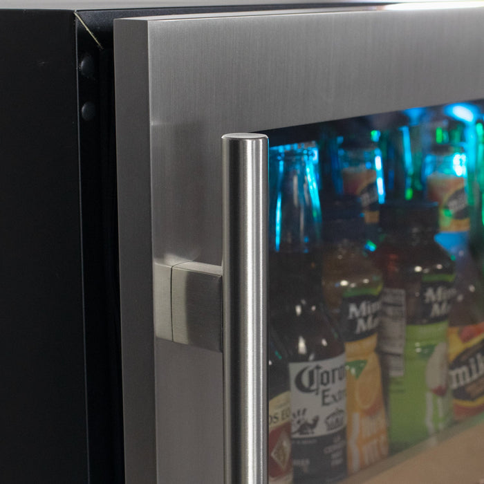 24" Wide Stainless Steel Left Hinge Beverage Center