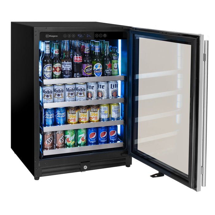 24" Wide Stainless Steel Right Hinge Beverage Center