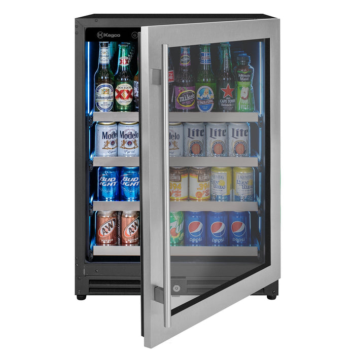 24" Wide Stainless Steel Right Hinge Beverage Center