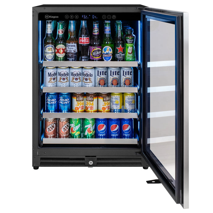 24" Wide Stainless Steel Right Hinge Beverage Center