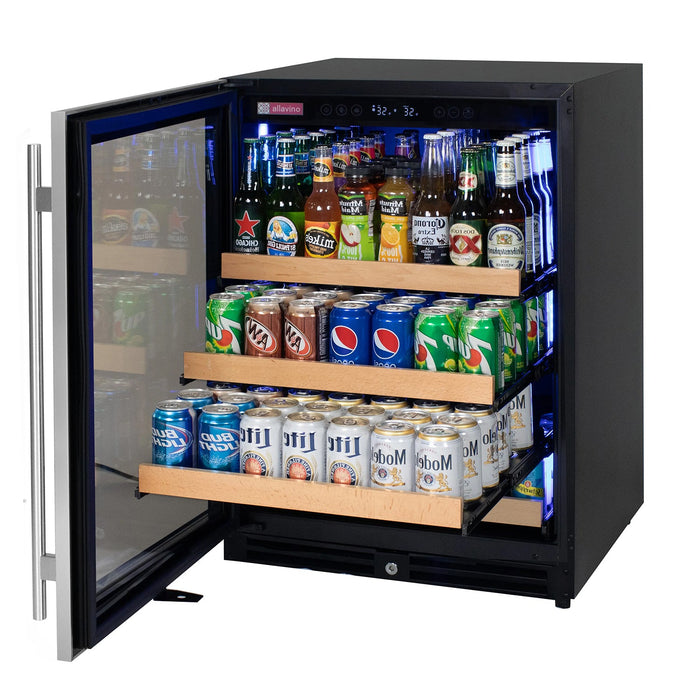 24" Wide Reserva Series Stainless Steel Left Hinge Beverage Center