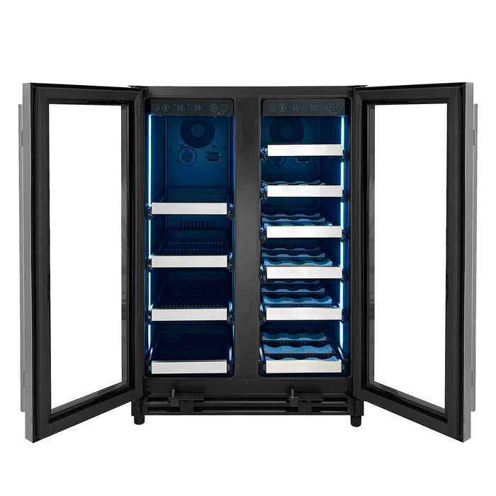 Reserva Series 24" Wide Two Door Stainless Steel Wine Refrigerator/Beverage Center