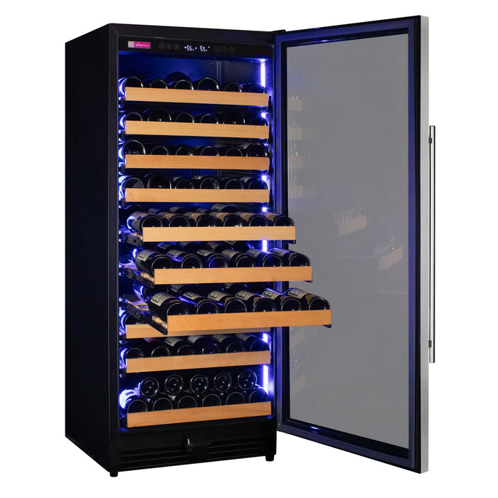 Reserva Series 119 Bottle 55" Tall Single Zone Right Hinge Stainless Steel Wine Refrigerator