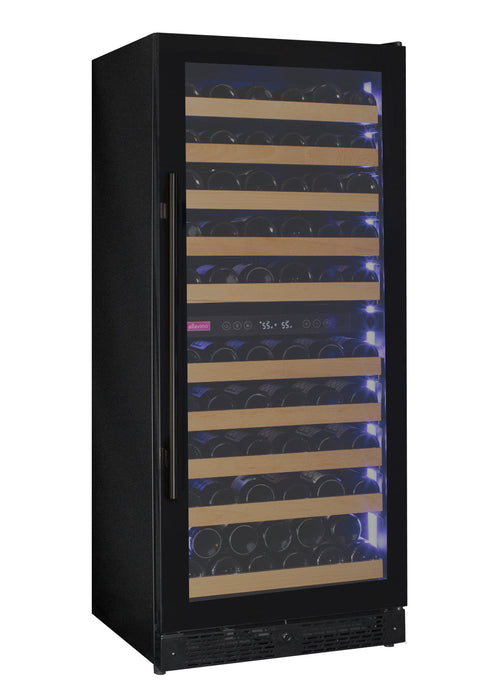 Reserva Series 119 Bottle 55" Tall Dual Zone Right Hinge Black Glass Wine Refrigerator