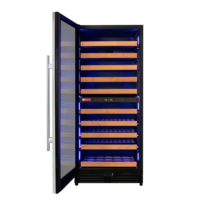 Reserva Series 119 Bottle 55" Tall Dual Zone Left Hinge Stainless Steel Wine Refrigerator