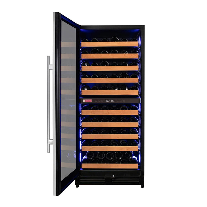 Reserva Series 119 Bottle 55" Tall Dual Zone Left Hinge Stainless Steel Wine Refrigerator