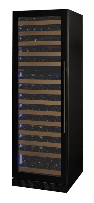 Reserva Series 154 Bottle 71" Tall Dual Zone Left Hinge Black Glass Door Wine Refrigerator