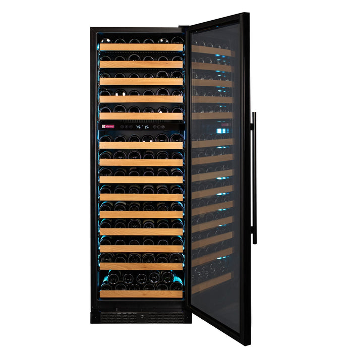 Reserva Series 154 Bottle 71" Tall Dual Zone Right Hinge Black Glass Door Wine Refrigerator