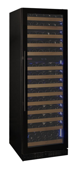 Reserva Series 154 Bottle 71" Tall Dual Zone Right Hinge Black Glass Door Wine Refrigerator