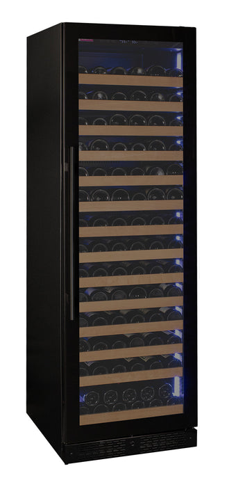 Reserva Series 163 Bottle 71" Tall Single Zone Right Hinge Black Glass Door Wine Refrigerator