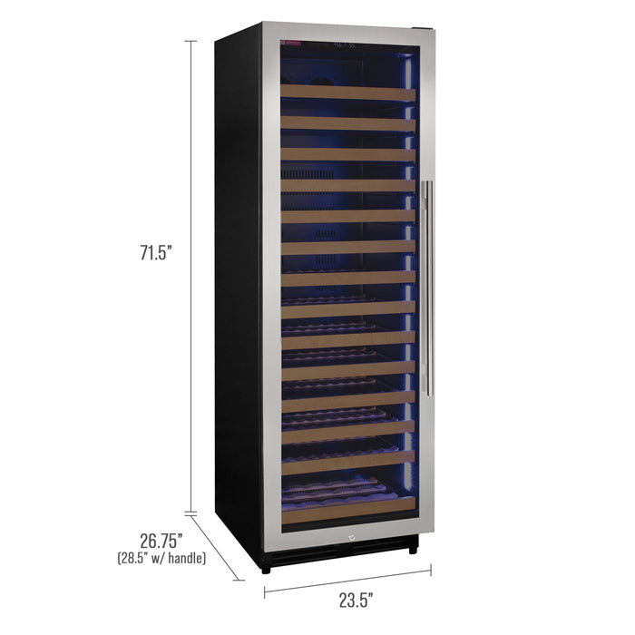 Reserva Series 163 Bottle 71" Tall Single Zone Left Hinge Stainless Steel Wine Refrigerator