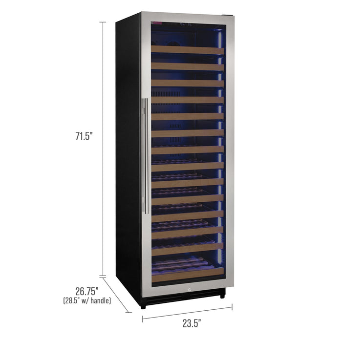 Reserva Series 163 Bottle 71" Tall Single Zone Right Hinge Stainless Steel Wine Refrigerator