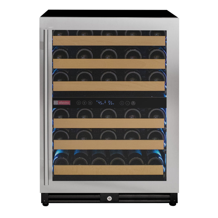 Reserva Series - 56 Bottle Dual Zone Built-in Luxury Wine Refrigerator with Stainless Steel Door - Right Hinge