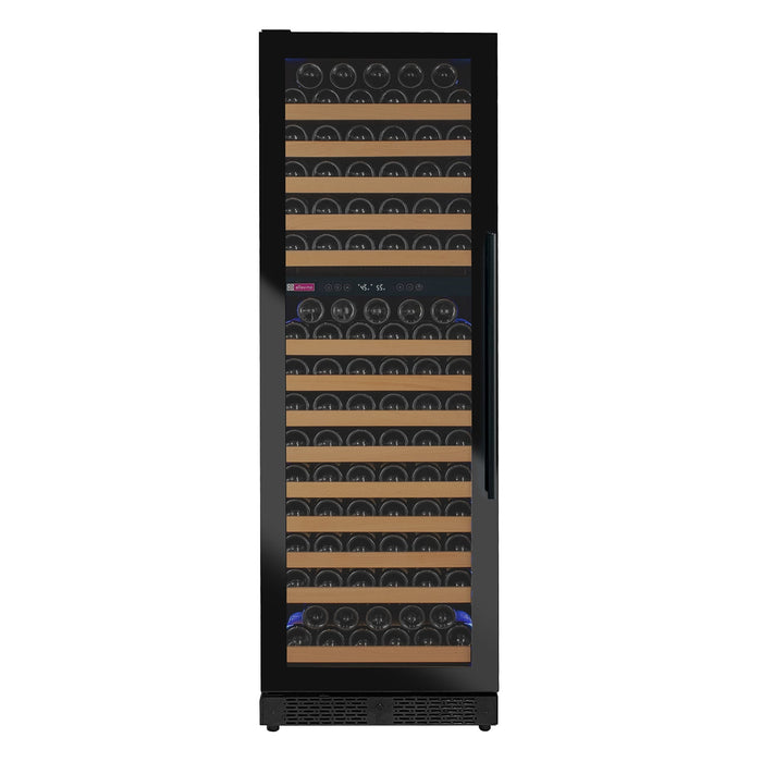 Reserva Series 172 Bottle Dual Zone Built-in Wine Refrigerator with Black Glass Door - Left Hinge