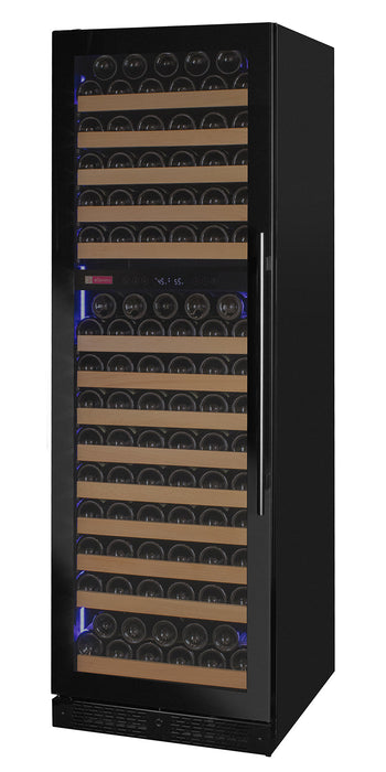 Reserva Series 172 Bottle Dual Zone Built-in Wine Refrigerator with Black Glass Door - Left Hinge