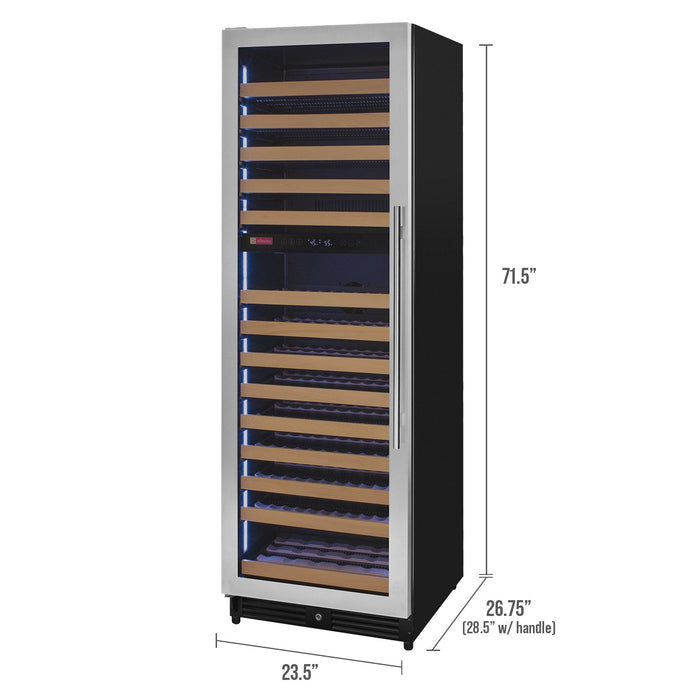 Reserva Series 172 Bottle Dual Zone Built-in Wine Refrigerator with Stainless Steel Door - Left Hinge