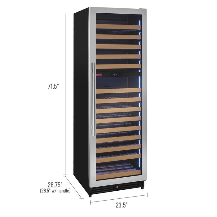 Reserva Series 172 Bottle Dual Zone Built-in Wine Refrigerator with Stainless Steel Door - Right Hinge