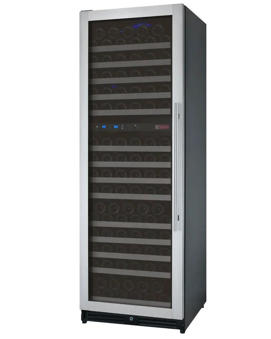 24" Wide FlexCount II Tru-Vino 172 Bottle Dual Zone Stainless Steel Left Hinge Wine Refrigerator