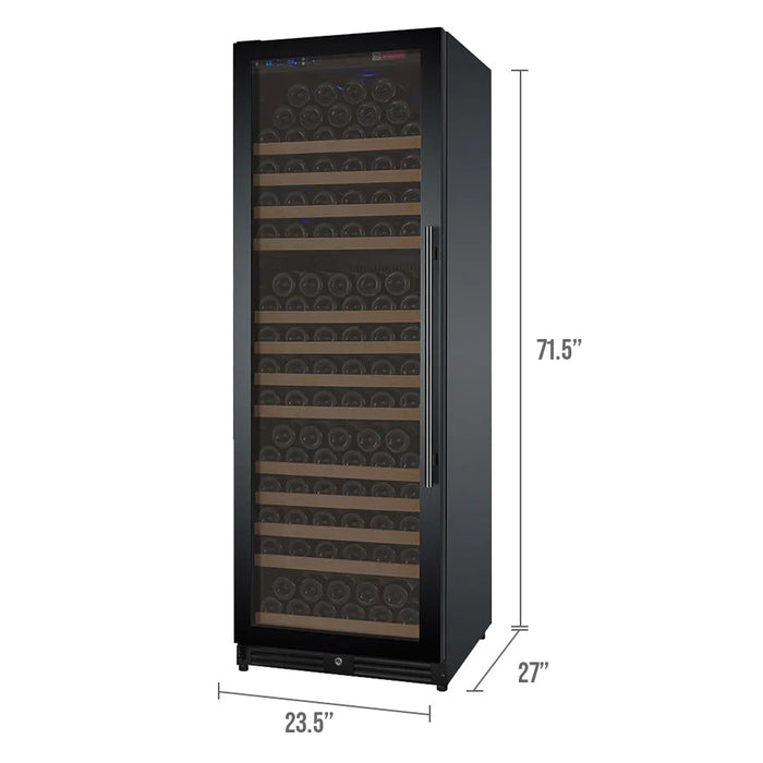 24" Wide FlexCount II Tru-Vino 177 Bottle Single Zone Black Left Hinge Wine Refrigerator