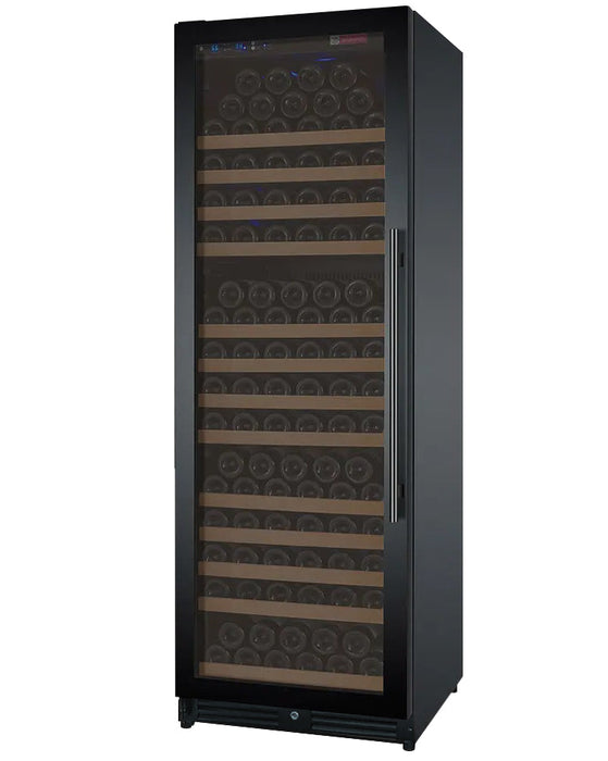 24" Wide FlexCount II Tru-Vino 177 Bottle Single Zone Black Left Hinge Wine Refrigerator