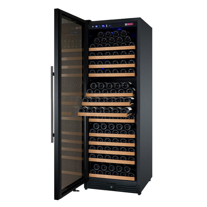 24" Wide FlexCount II Tru-Vino 177 Bottle Single Zone Black Left Hinge Wine Refrigerator