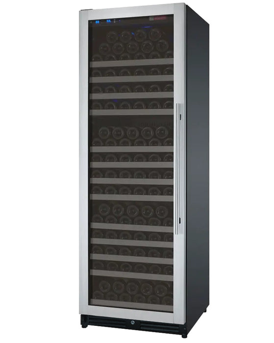 24" Wide FlexCount II Tru-Vino 177 Bottle Single Zone Stainless Steel Left Hinge Wine Refrigerator