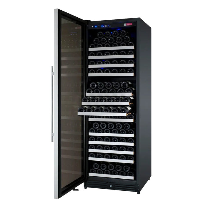 24" Wide FlexCount II Tru-Vino 177 Bottle Single Zone Stainless Steel Left Hinge Wine Refrigerator