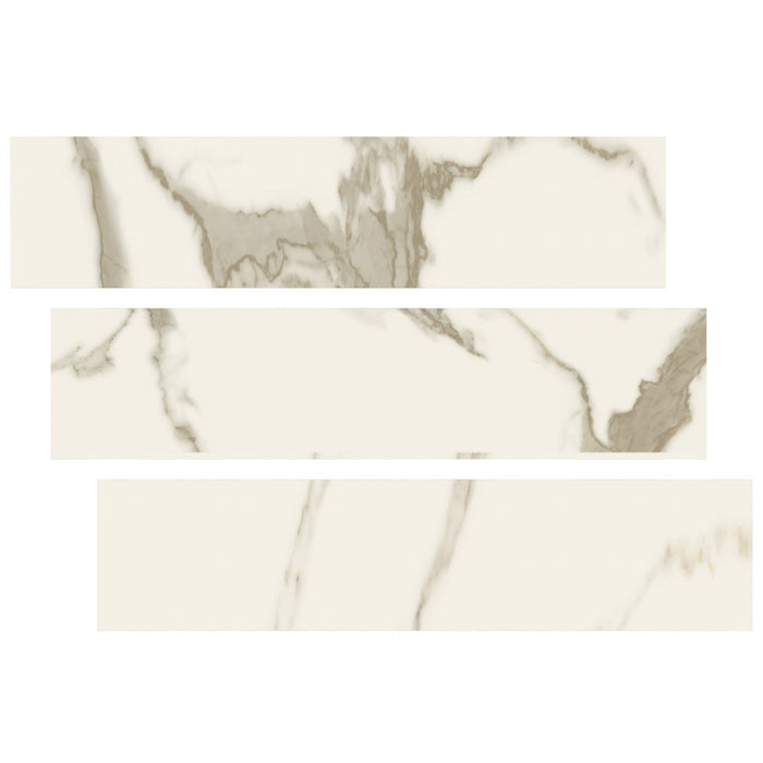 Calacatta Marbello 0.35" Thick x 1.77" Wide x 94" Length Luxury Vinyl Reducer Molding - MSI Everlife
