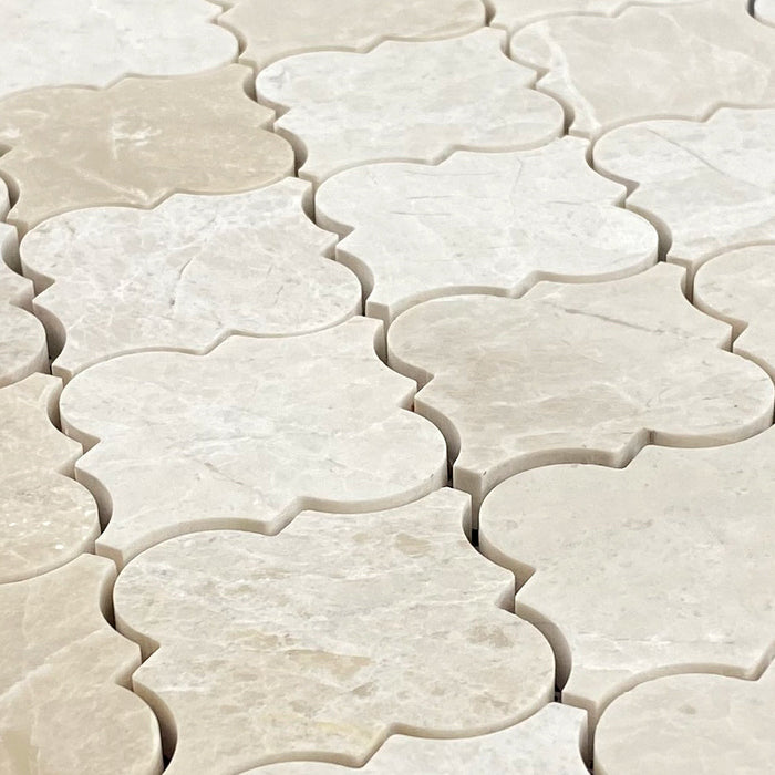 Vanilla Beige Marble Casablanca on 12" x 12" Mesh Mosaic Tile - Belair Collection