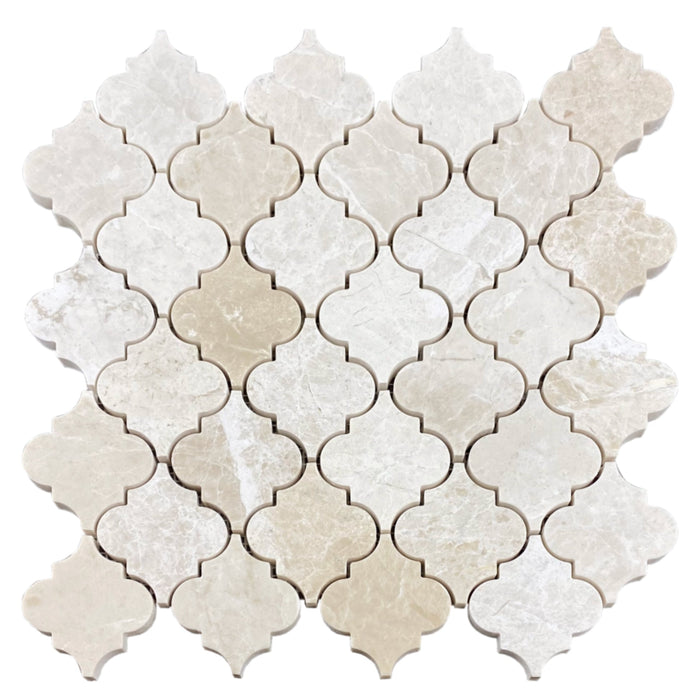 Vanilla Beige Marble Casablanca on 12" x 12" Mesh Mosaic Tile - Belair Collection