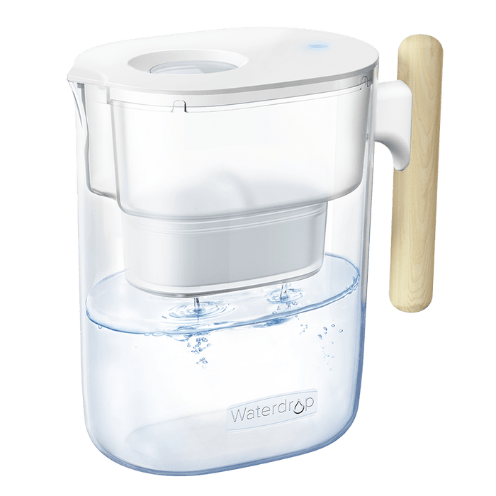 Waterdrop Chubby Pitcher Water Filter with Wooden Handle PT-04 with 1 Filter