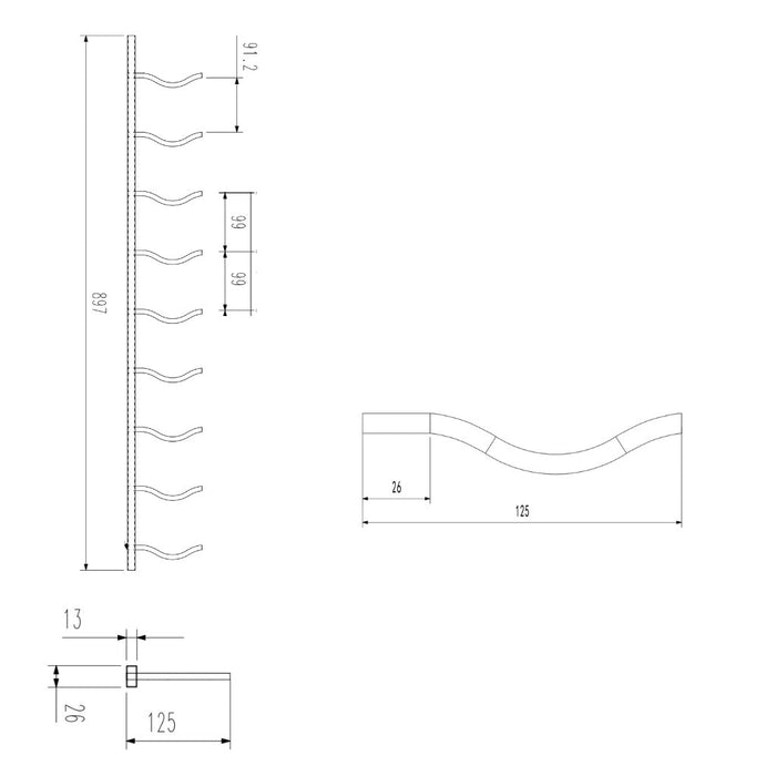 Wall Mounted Metal Wine Racks C-Type