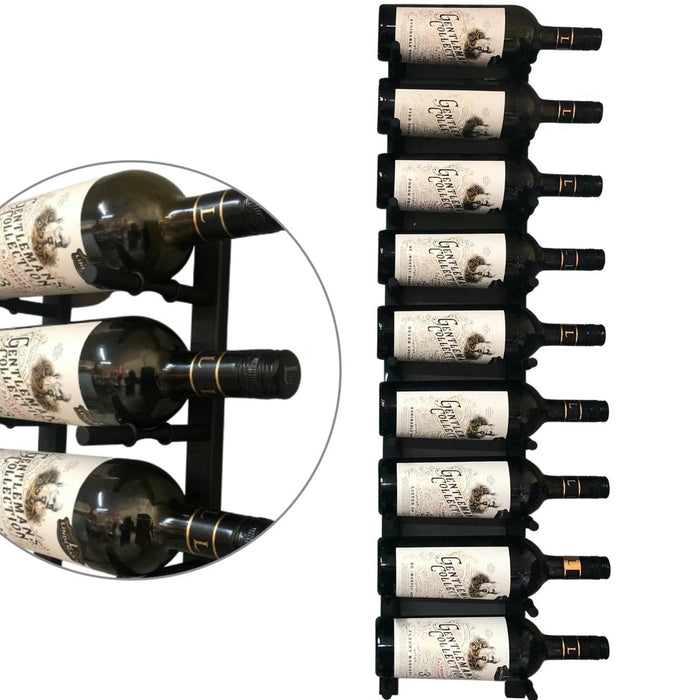 Wall Mounted Metal Rail Wine Racks | 1-Bottle Depth