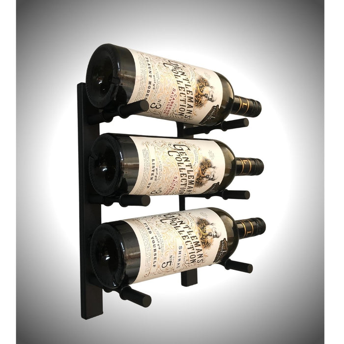 Wall Mounted Metal Rail Wine Racks | 1-Bottle Depth