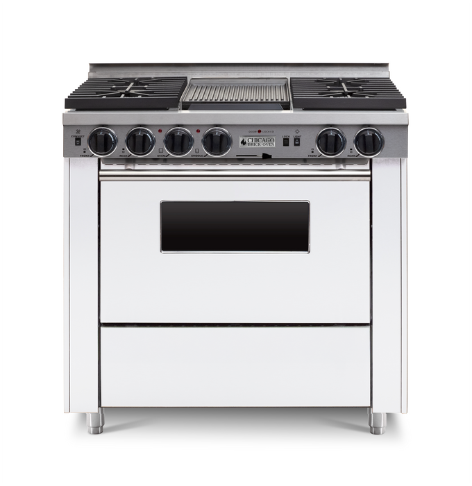 36” LP Gas Dual-Fuel Self-Cleaning Convection Range - Sealed Burners