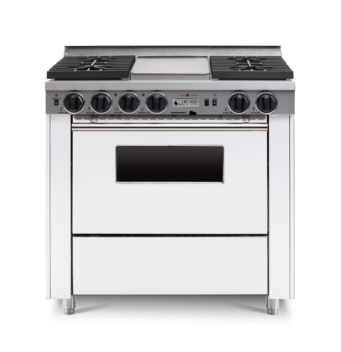 36” LP Gas Dual-Fuel Self-Cleaning Convection Range - Sealed Burners