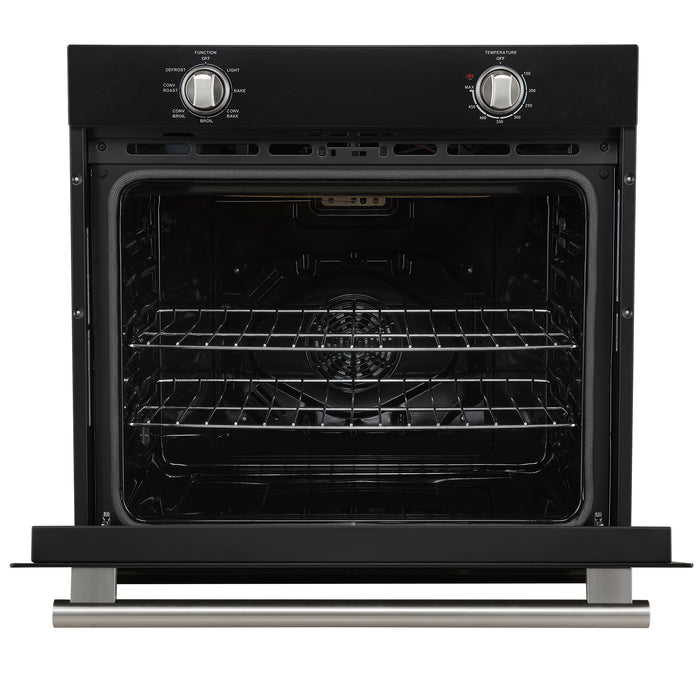 Forno Vomero 30-Inch Wall Oven, Black, 5 cu.ft Capacity, 3550 Watts Convection, Mechanical Controls, Manuel Steam Clean